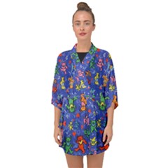 Grateful Dead Bears Half Sleeve Chiffon Kimono by Perong