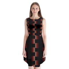 Geometric Pulse Print Design Sleeveless Chiffon Dress   by dflcprintsclothing