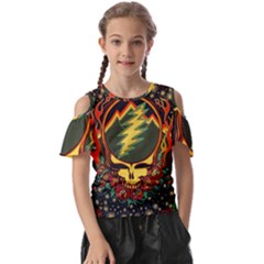 Grateful Dead Steal Your Face Deadhead Hippie Logo Music Kids  Butterfly Cutout T-shirt by Perong