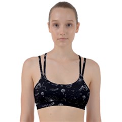 Black Space Drawing Art Planet Drawing Stars Black Space Galaxy Outer Space Line Them Up Sports Bra by Perong