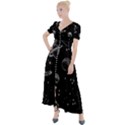 Black Space Drawing Art Planet Drawing Stars Black Space Galaxy Outer Space Button Up Short Sleeve Maxi Dress View1