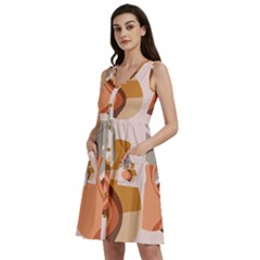 Vases Art Plant Boho Bohemian Sleeveless Dress With Pocket by Perong