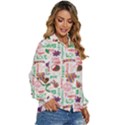 Power Love Pattern Texture Seamless Peace Women s Long Sleeve Button Up Shirt View3