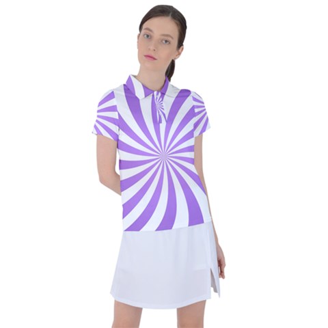 Spiral Vortex Rays Lavender Swirl Purple Women s Polo T-shirt by Salmanaz77