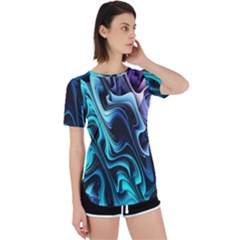 Nature Water Wave Architecture Perpetual Short Sleeve T-shirt by Salmanaz77