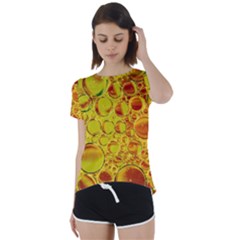 Oil Drop Water Oil Abstract Oily Short Sleeve Open Back T-shirt by Salmanaz77