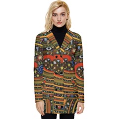 Swirl Vortex Emoji Cyclone Motion Art Button Up Hooded Coat  by Paksenen