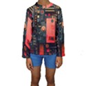 Tech Technology Pattern Kids  Long Sleeve Swimwear View1