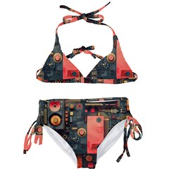 Tech Technology Pattern Kids  Classic Bikini Set by Salmanaz77