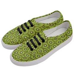 Kiwi Fruit Pattern Green Background Women s Classic Low Top Sneakers by Paksenen