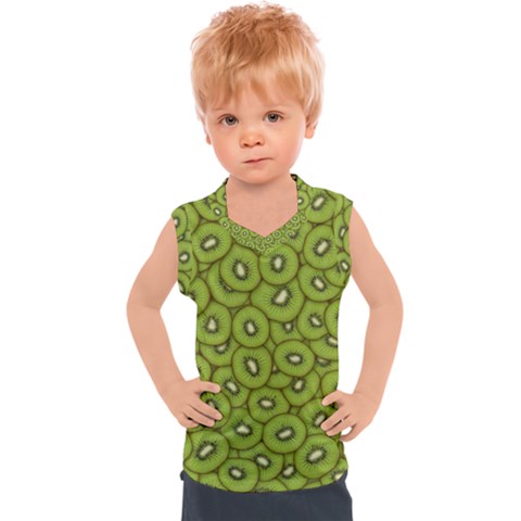 Kiwi Fruit Pattern Green Background Kids  Sport Tank Top by Paksenen