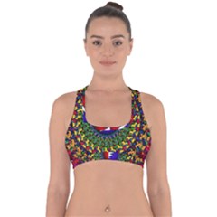 Grateful Dead Bear Pattern Cross Back Hipster Bikini Top  by Maspions