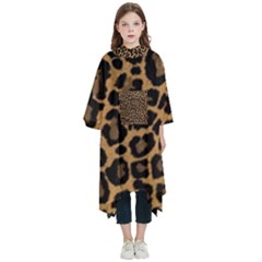 Tiger Skin Art Pattern Kids  Hooded Rain Ponchos by Ket1n9