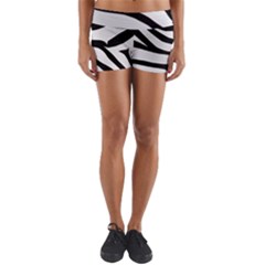 White Tiger Skin Yoga Shorts by Ket1n9