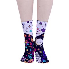 Rainbow Fun Cute Minimal Doodle Smooth Crew Length Tube Socks by Bedest