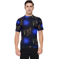 Background Doodles Candles Graphic Men s Short Sleeve Rash Guard by Bedest