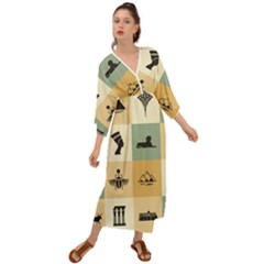 Egyptian Flat Style Icons Grecian Style  Maxi Dress by Bedest