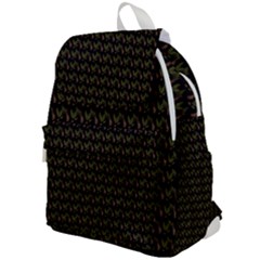 Fern Pattern 2 Black Top Flap Backpack by snowwhitegirl