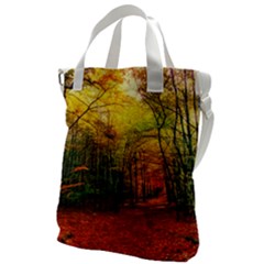 Forest Woods Autumn Nature Canvas Messenger Bag by Proyonanggan