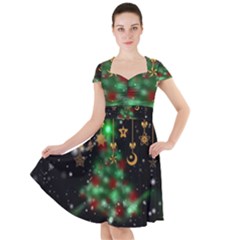 Christmas Star Jewellery Cap Sleeve Midi Dress With Pockets by anzea