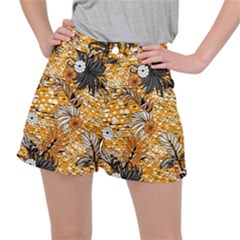 Leaf Yellow Point Flower White Women s Ripstop Shorts by Grandong