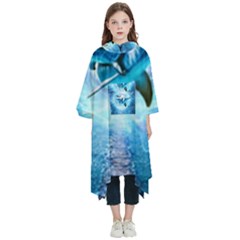 Dolphin Blue Sea Fantasy Kids  Hooded Rain Ponchos by Maspions