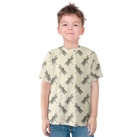 Dragonfy Insect Pattern Kids  Cotton T-shirt by Maspions