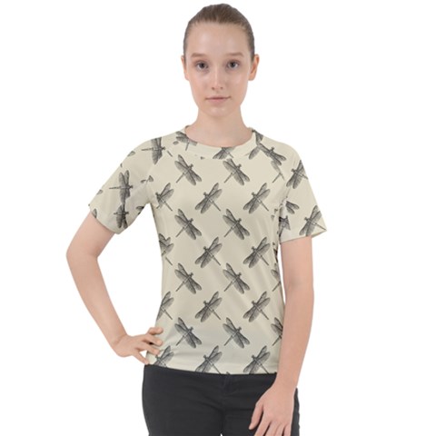 Dragonfy Insect Pattern Women s Sport Raglan T-shirt by Maspions