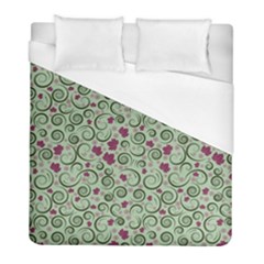 Swirls Foliage Leaves Green Duvet Cover (full/ Double Size) by Maspions