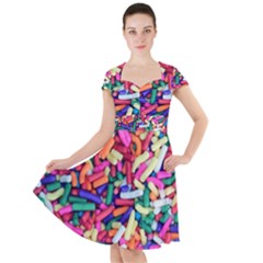 Colorful Candy Texture, Close-up Cap Sleeve Midi Dress With Pockets by kyorashop23