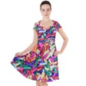 Colorful Candy Texture, Close-up Cap Sleeve Midi Dress With Pockets View1