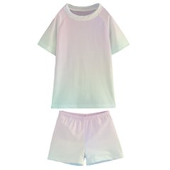 Rainbow Pastel, Purple, Gradient, Light, Led, Pink, Simple Kids  Swim T-shirt And Shorts Set by kyorashop23