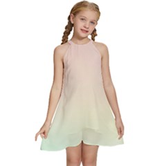 Rainbow Pastel, Purple, Gradient, Light, Led, Pink, Simple Kids  Halter Collar Waist Tie Chiffon Dress by kyorashop23