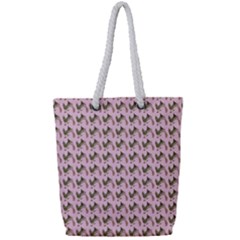 Fern Pattern 2 Pink Full Print Rope Handle Tote (small) by snowwhitegirl