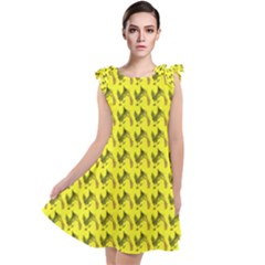 Fern Pattern 2 Yellow Tie Up Tunic Dress by snowwhitegirl