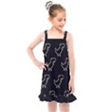 Cute Black, Dinosaur Kids  Overall Dress View1