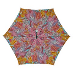 Marbling Art Automatic Folding Umbrella With Case (small) by kaleidomarblingart