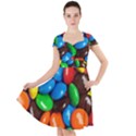 Colorful Candy Background, Close-up Cap Sleeve Midi Dress With Pockets View1