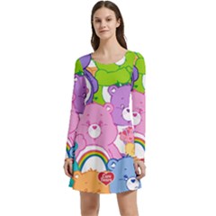 The Care Bears, Care Bears, Cartoon Long Sleeve Velour Skater Dress by kyorashop23