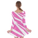 White Pink Stripes, Pattern Long Sleeve Skater Dress View2