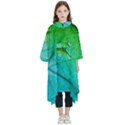 3d Leaves Texture Sheet Blue Green Kids  Hooded Rain Ponchos View1