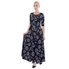 Whimsy Beasts Print Pattern Design Half Sleeves Maxi Dress by dflcprintsclothing