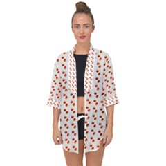 Kawaii Pumpkin Patt White Open Front Chiffon Kimono by snowwhitegirl