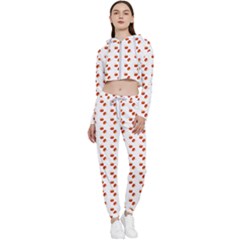 Kawaii Pumpkin Patt White Cropped Zip Up Lounge Set by snowwhitegirl