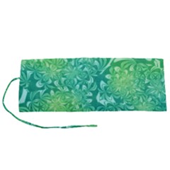 Retro Flower Pattern Design Batik Roll Up Canvas Pencil Holder (s) by Posterlux