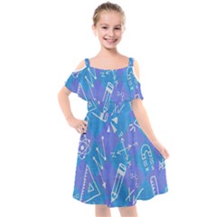 Background Abstract Texture Pattern Kids  Cut Out Shoulders Chiffon Dress by Posterlux