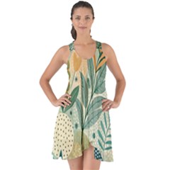 Leaves Pattern Flora Nature Show Some Back Chiffon Dress by Posterlux