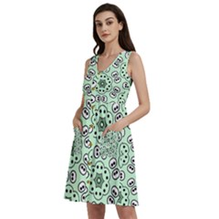 Texture Dots Pattern Sleeveless Dress With Pocket by anzea