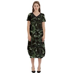 Precision Pursuit: Hunting Motif Camouflage Pattern T-shirt Midi Dress With Pockets by dflcprintsclothing