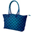 Pattern Texture Geometric Blue Canvas Shoulder Bag View1